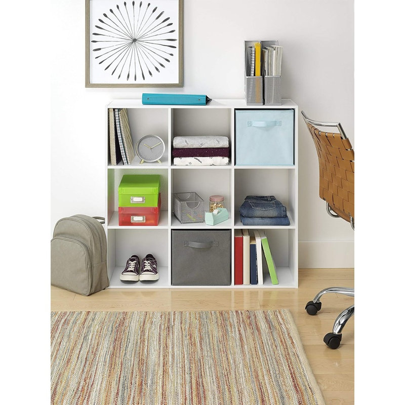Bibliothèque blanche à 3 niveaux avec 3 panneaux de rangement empilables en MDF avec rangement ouvert pour la maison, le bureau et la chambre à coucher