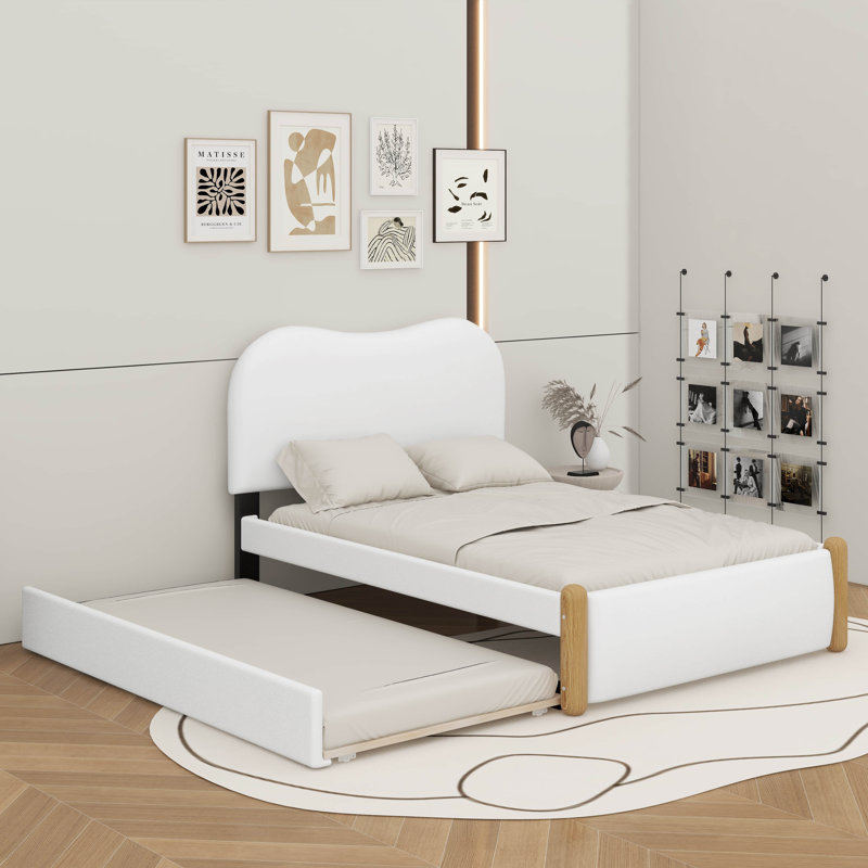 Lit plateforme double avec lit gigogne