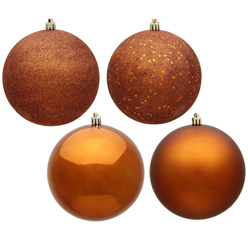 Holiday Décor Ball Ornament, 4" H x 4" W x 4" D, Copper
