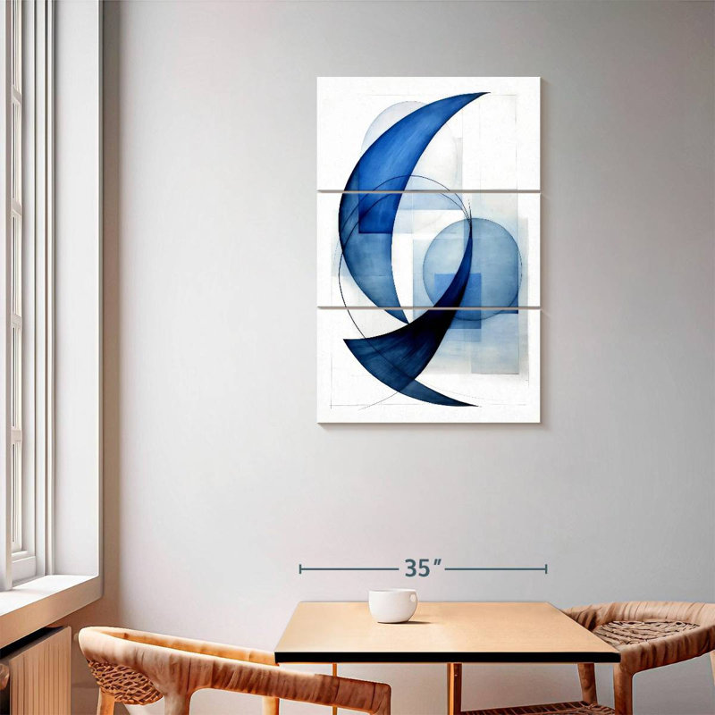 Avery Dynamic Blue Circles II, 57" H x 36" W