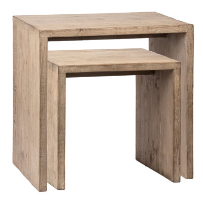 Evie Solid Wood Sled Nesting Table Set