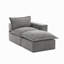 Chaise longue modulaire rembourrée en chenille rembourrée avec repose-pieds amovible - entièrement compressée, aucun assemblage requis-1897707339-1897688187