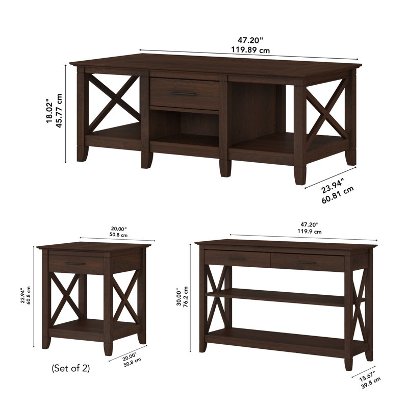 Ensemble de table 4 pièces Kaionna, Cerisier Bing