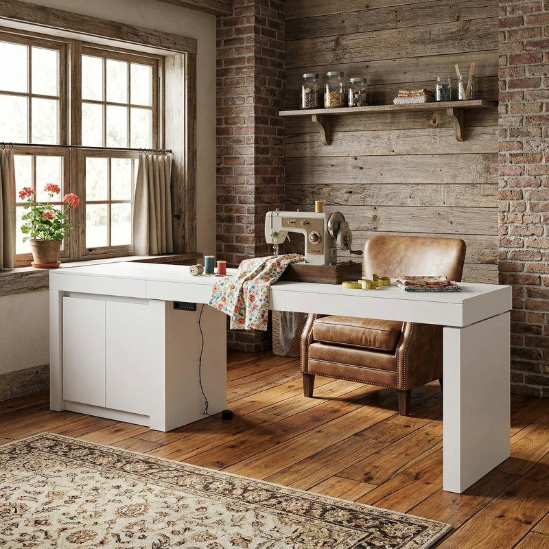 Table de bricolage à hauteur réglable avec armoire de rangement