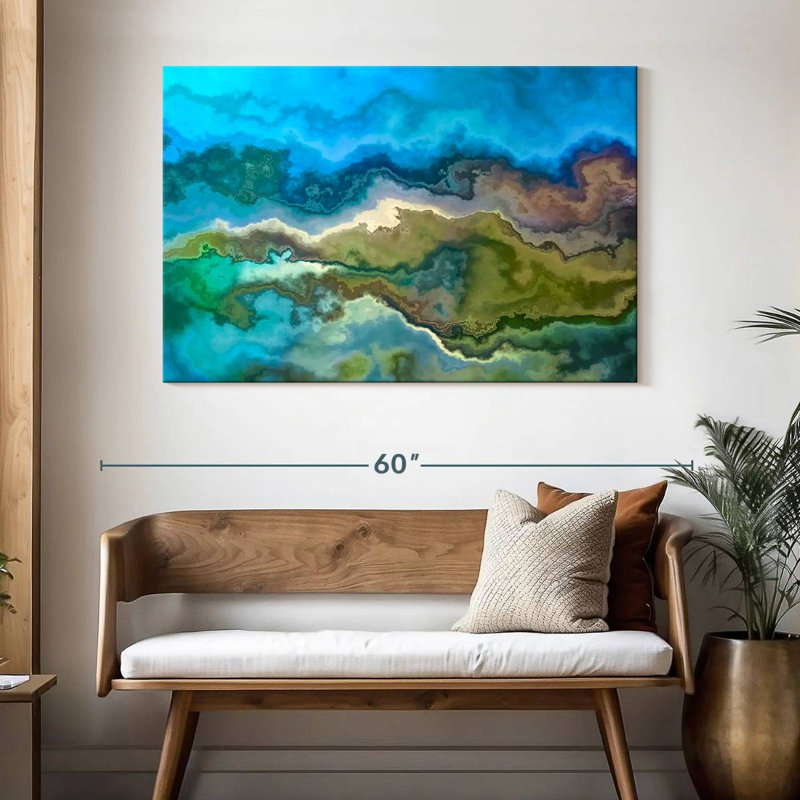 Avery Wavescape bleu et vert, H 32 po x l 48 po