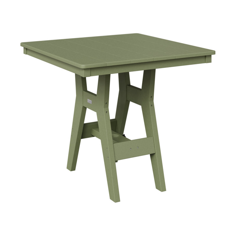 Harbor Outdoor Square Dining Table, 38.87" H x 33" W x 33" D, Seafoam/White