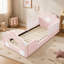 Lit nuage une place avec barrière de sécurité, cadre de lit en bois massif pour chambre à coucher, tissu bouclé-1828114572