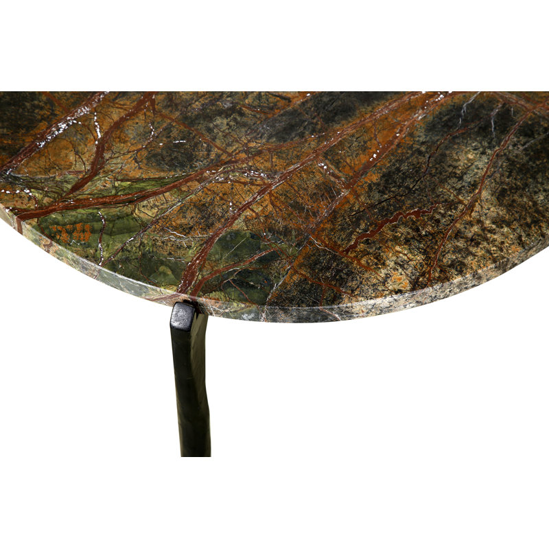 Currington Marble Top End Table, Forest Green
