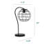 Lampe de bureau Bobbie en métal arqué, noir onyx, 51 cm de hauteur