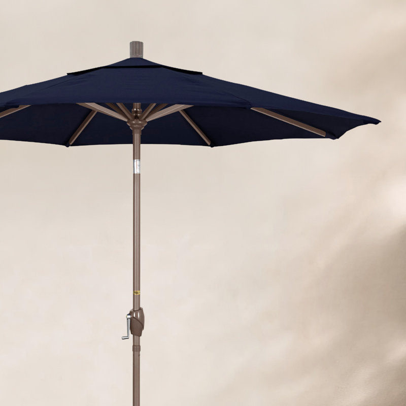Parasol de marché 7,5', Toile performance bleu marine, Bronze, Pacifique