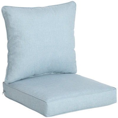Coussins de patio d'extérieur 2 pièces Latitude Run®, ensemble de coussins de patio de remplacement profond (siège et dossier), blanc crème