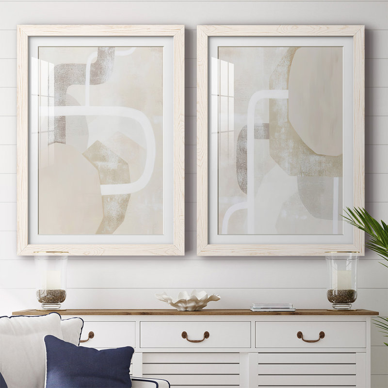 Impression encadrée «Quiet Affection I-Premium» - prête à être accrochée, Blanc, H 31,5 po x l 88 po x P 1,5 po
