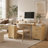 Fluted L-Shaped Home Office Desk With File Drawer & Built-In Charging Station
