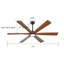 Ventilateur de plafond intérieur / extérieur avec 6 pales en bois massif, lumière, télécommande, moteur à courant continu réversible et 3 ampoules à DEL-900681669
