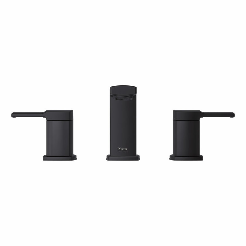 Deckard Widespread Bathroom Faucet with Drain Assembly, Matte Black
