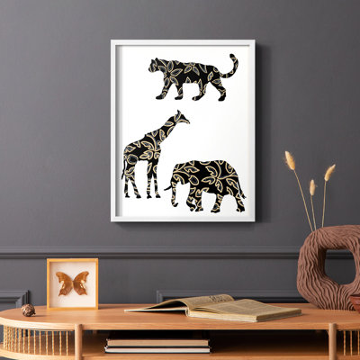 Reproduction encadrée d'animaux en safari ornementaux III
