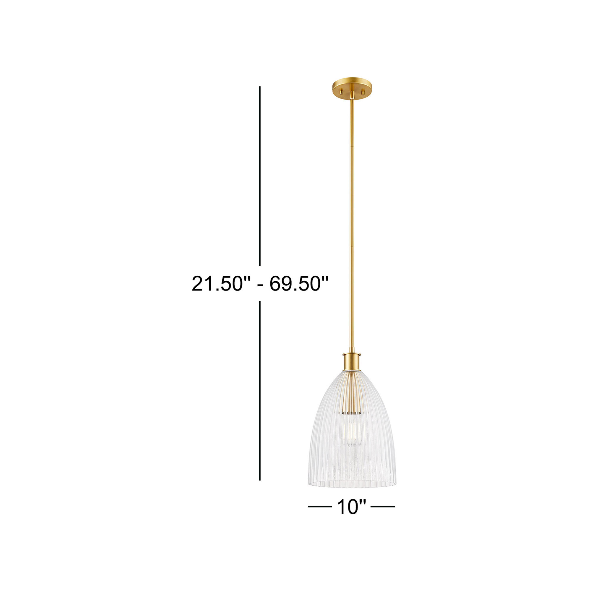 Whistler 1-Light Pendant in Natural Brass, 15.5" H x 10" W x 10" D