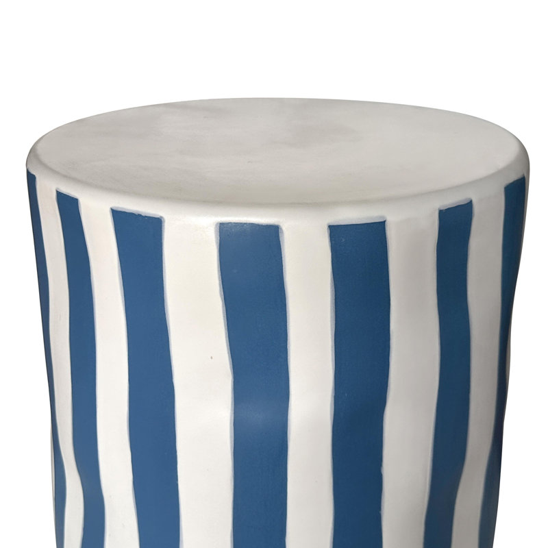Tempest Ceramic Table In Blue Stripes