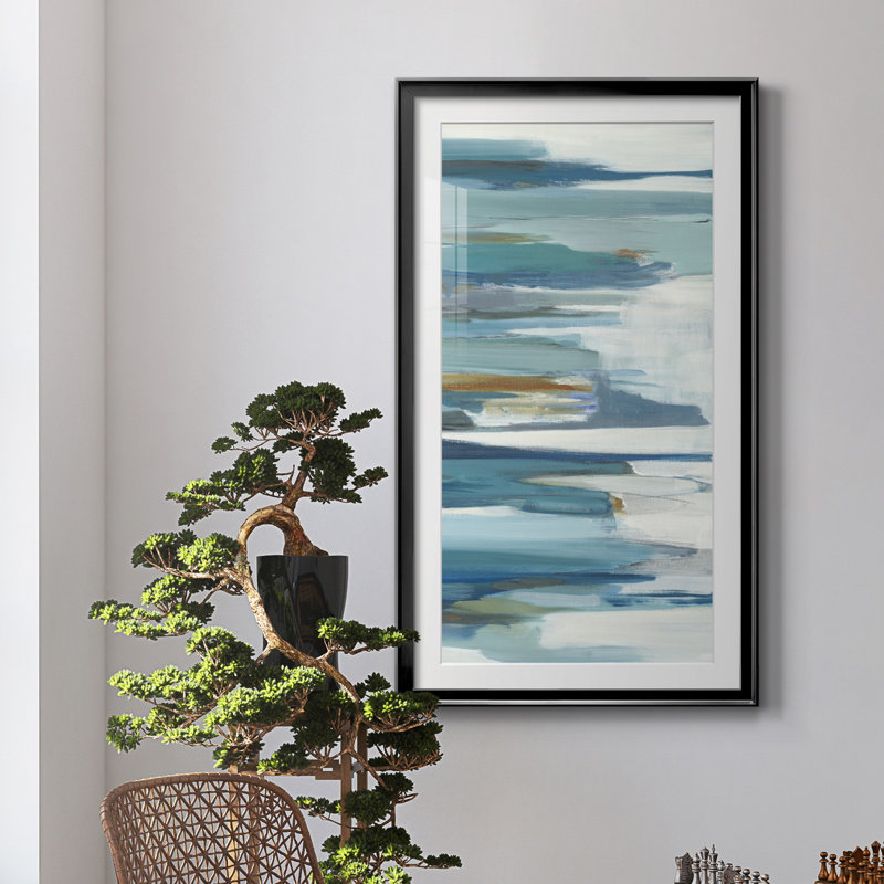Boom Times VI - Painting, 22.5" H x 42.5" W x 1.5" D, Black Framed Paper, White