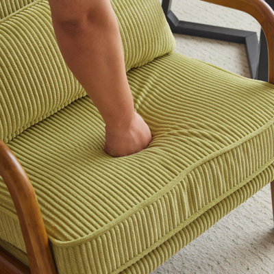 Fauteuil d'appoint rembourré en bois massif Lemley Mid Century