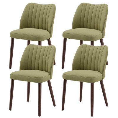 Chaise d'appoint de salle à manger rembourrée moderne avec pieds en bois 