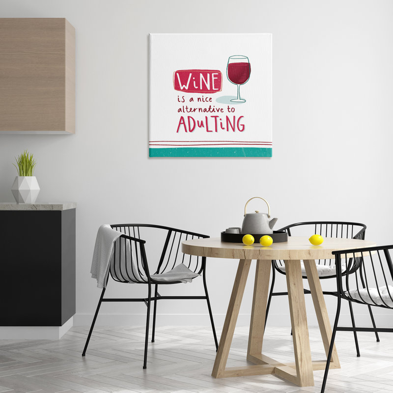 «Drôle de vin», art mural sur toile par Courtney Morgenstern, H 30 po x l 30 po