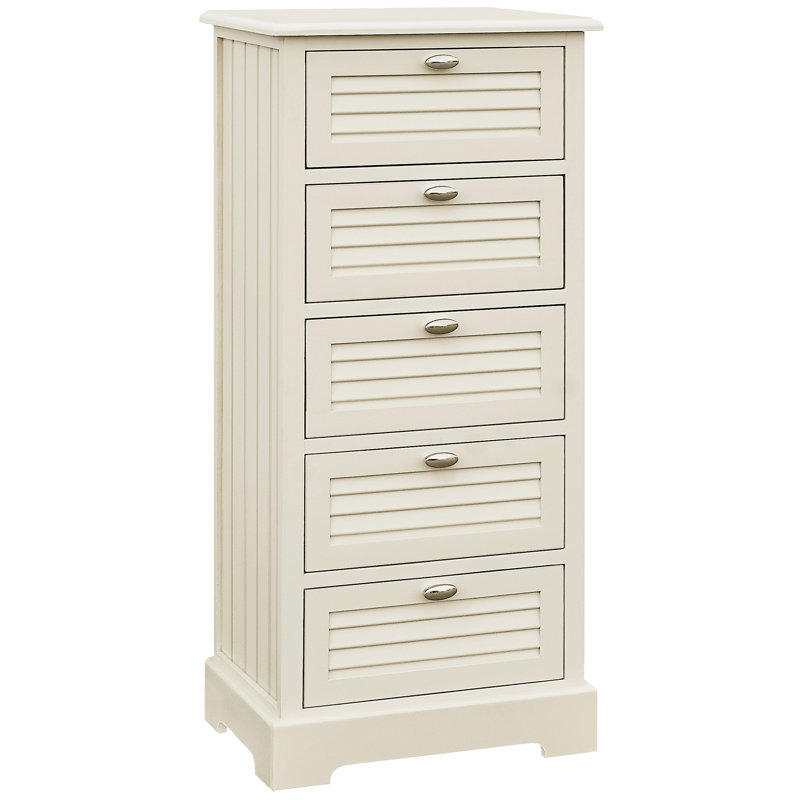 Commode décorative 5 tiroirs Dvorak, Beige