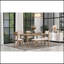 Ensemble de salle à manger 6 pièces de style classique et traditionnel, comprenant une table de salle à manger, 4 chaises rembourrées et un banc-1371628126