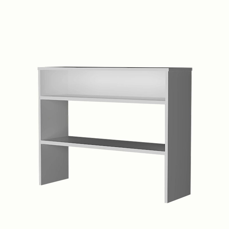 Console Table with Open Storage, White