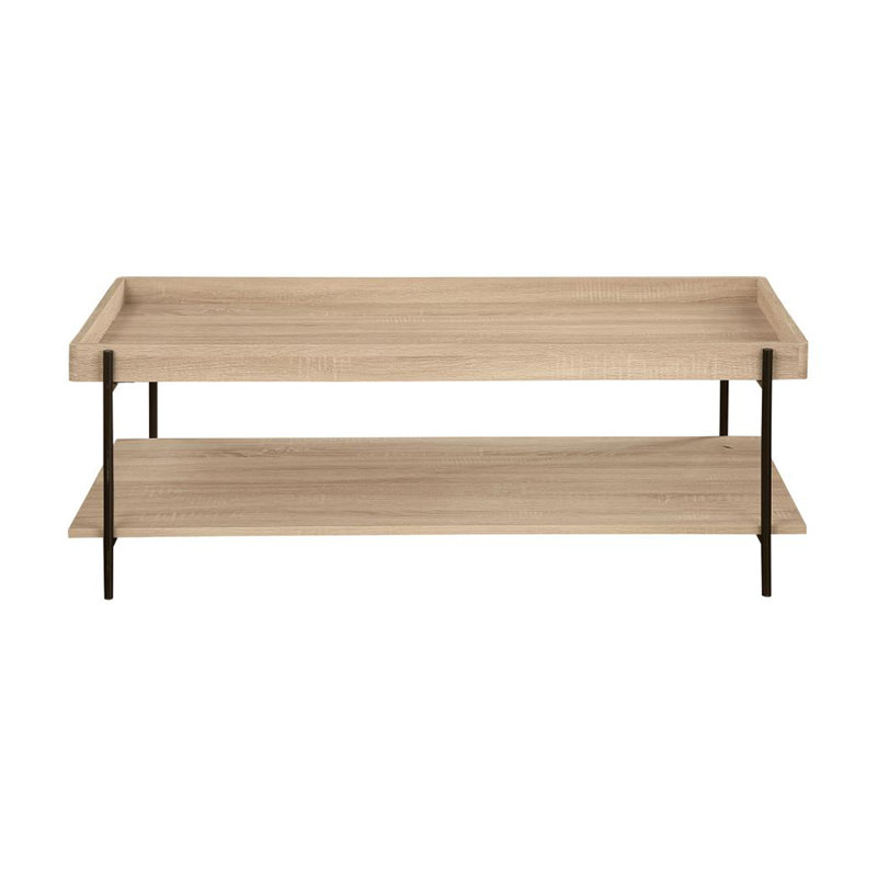 Rectangular Engineered Wood Coffee Table Light Brown
