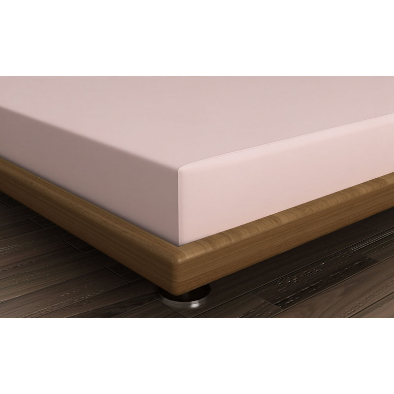 Premium Ranforce Single Large Fitted Sheet, Dusty Rose, 39.4 x 74.8 + 11.8 inches | 100% Cotton, 155 Thread Count, Soft & Breathable | Machine Washable at 86°F, Perfect for Cozy Bedding & Comfort