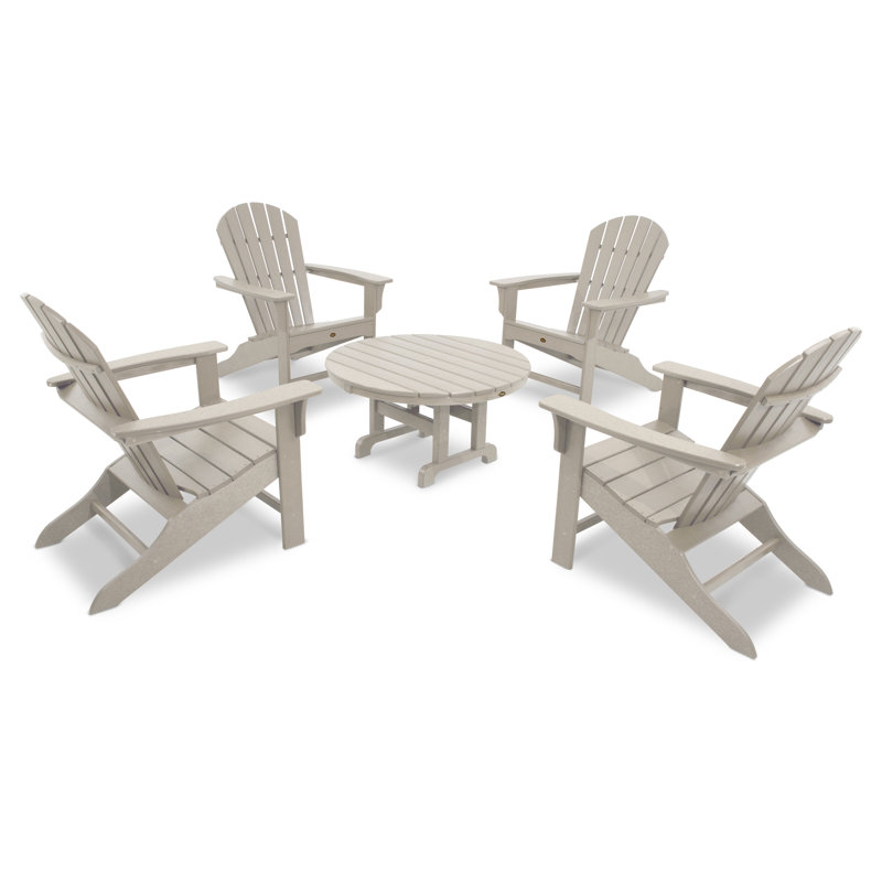 TREX Outdoors Yacht Club Shellback 5-Piece Adirondack Conversation Group, Vintage Lantern