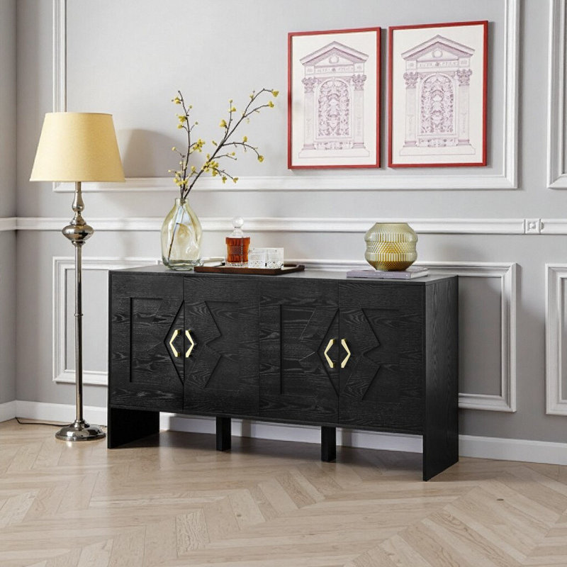 Buffet 60 po Mid-Century, Black