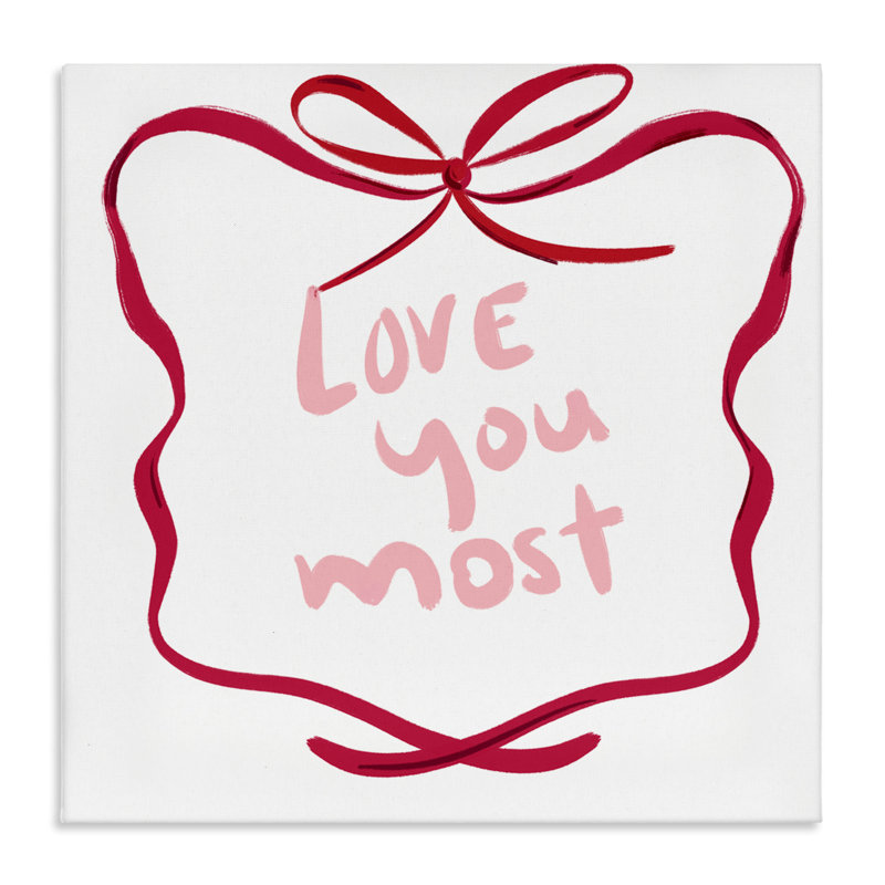 «Love You Most» en toile de ruban, design par Lucille Price, H 36 po x l 36 po