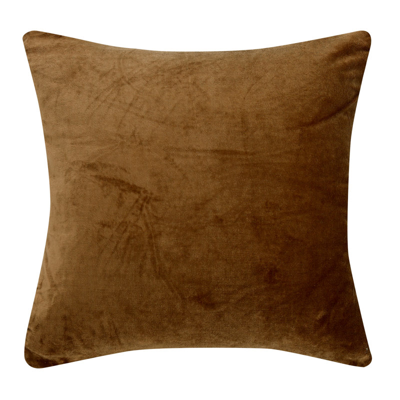 Velvet Throw Pillow, Brown