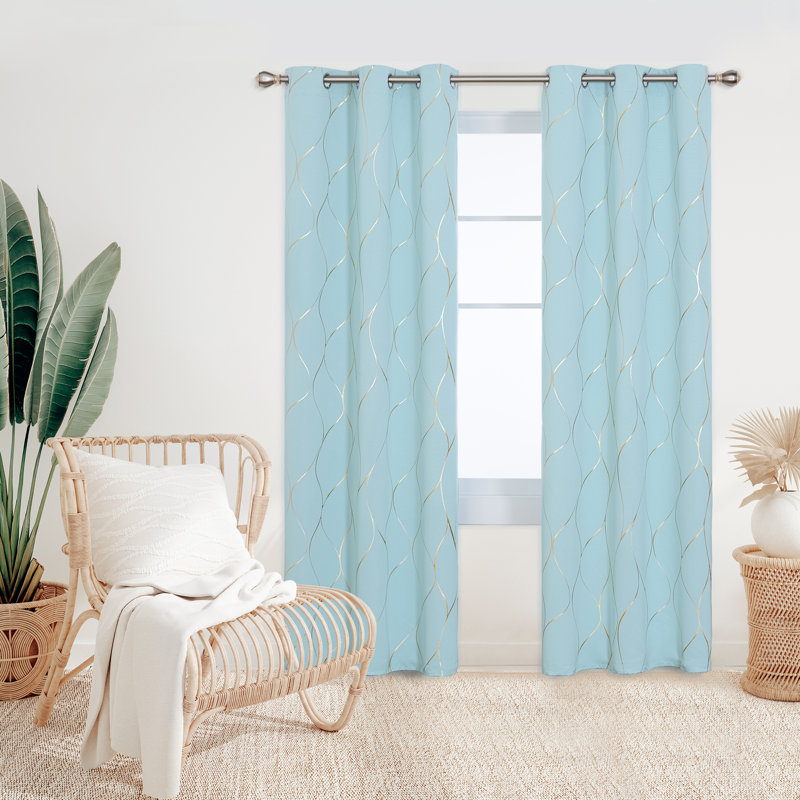 Valmar Blackout Curtain Pair, Sky Blue, Width 117 x Drop 229cm