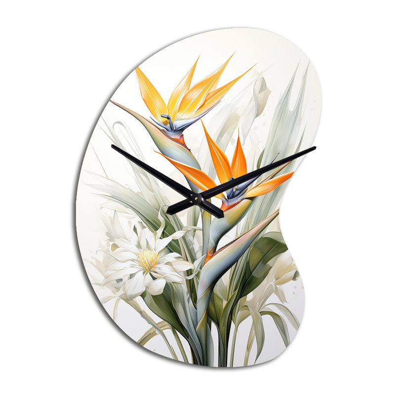 Birds Of Paradise III - Birds Of Paradise, forme irrégulière, horloge murale, Grand
