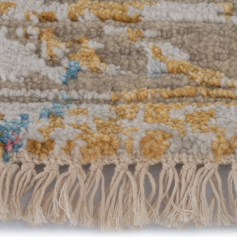 Wool Abstract Area Rug in Multi, Rectangle 7' x 9'