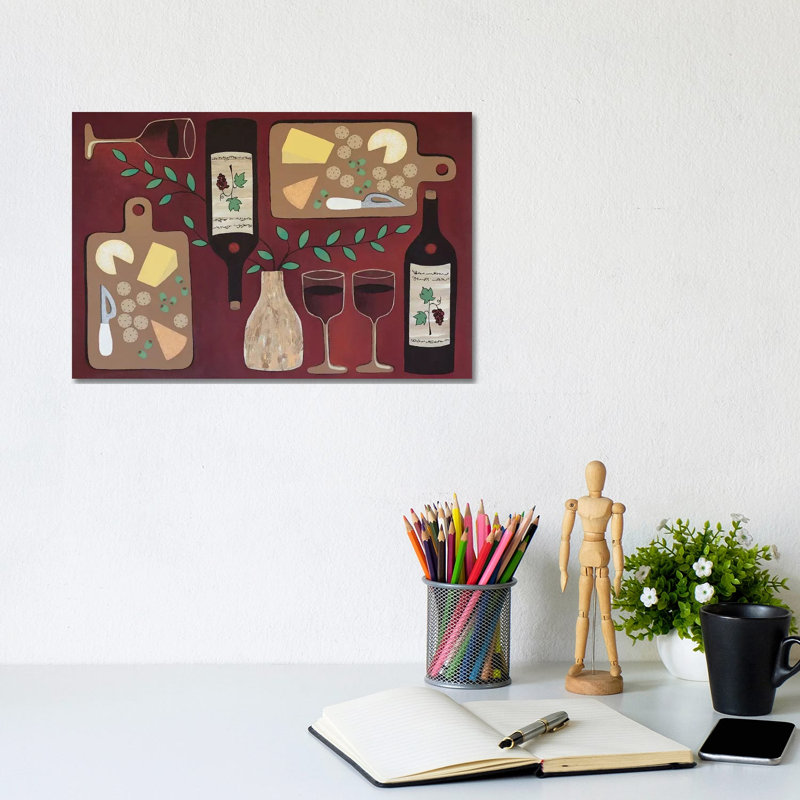 Wine O'clock by Lisa Frances Judd - Wrapped Canvas Print, 20.32 cm H x 30.48 cm W