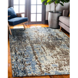 Tapis gris élégant en laine fait à la main