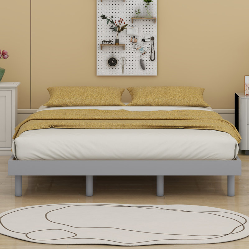 Base de lit plateforme flottante de conception moderne, Gris