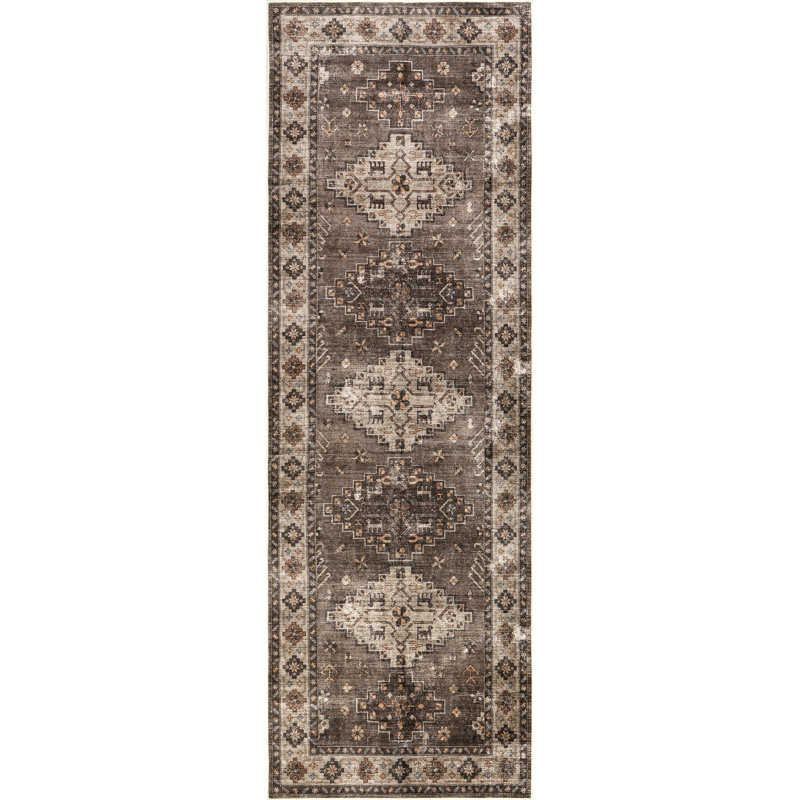 Haskett Distressed Machine Washable Area Rug, Runner 2'6" x 8'
