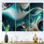 Géode abstraite turquoise II - reproduction de 3 pièces-87914279