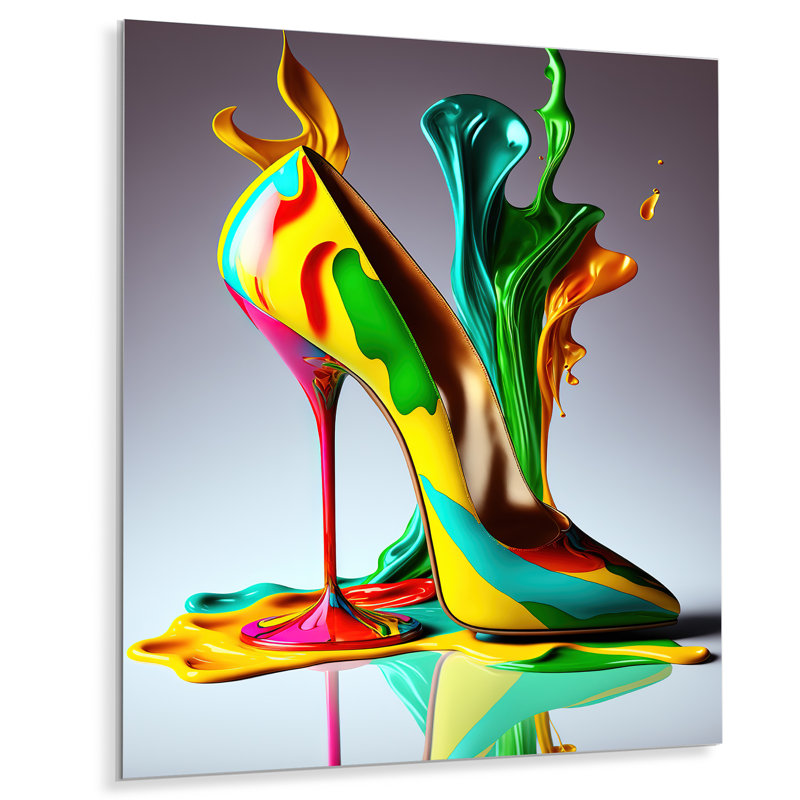 Impression murale multicolore en verre Fashion, H 20 po x l 12 po