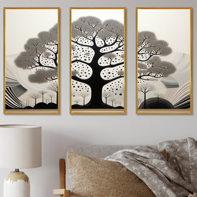 Arbre africain africain minimalisme - ensemble d'art mural africain sur toile