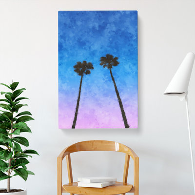 Two Palm Trees - Wrapped Canvas