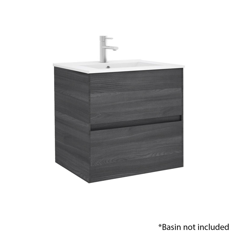 Alba 60cm 2 Drawer Basin Unit, Grey Oak