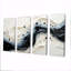 Vague noire et blanche, rivière rythmique VI - goutte d'eau, décoration murale - art mural moderne-843065337-843065285
