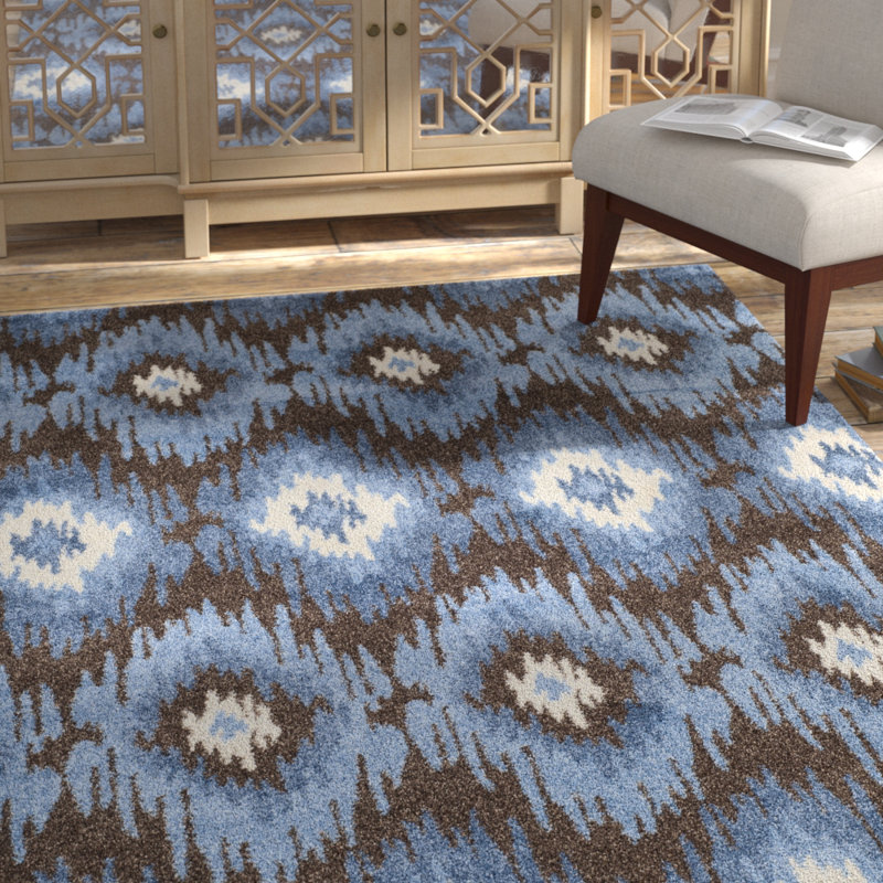 Retro Performance Ikat Rug, Rectangle 5'3" x 8'