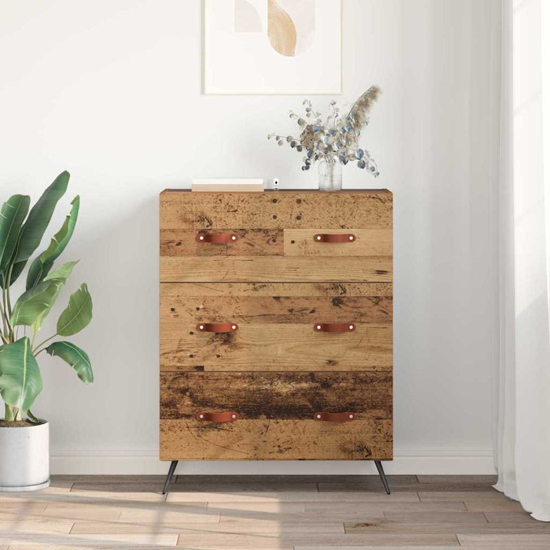 69.5cm W Chest of Drawers, Black/Old Wood